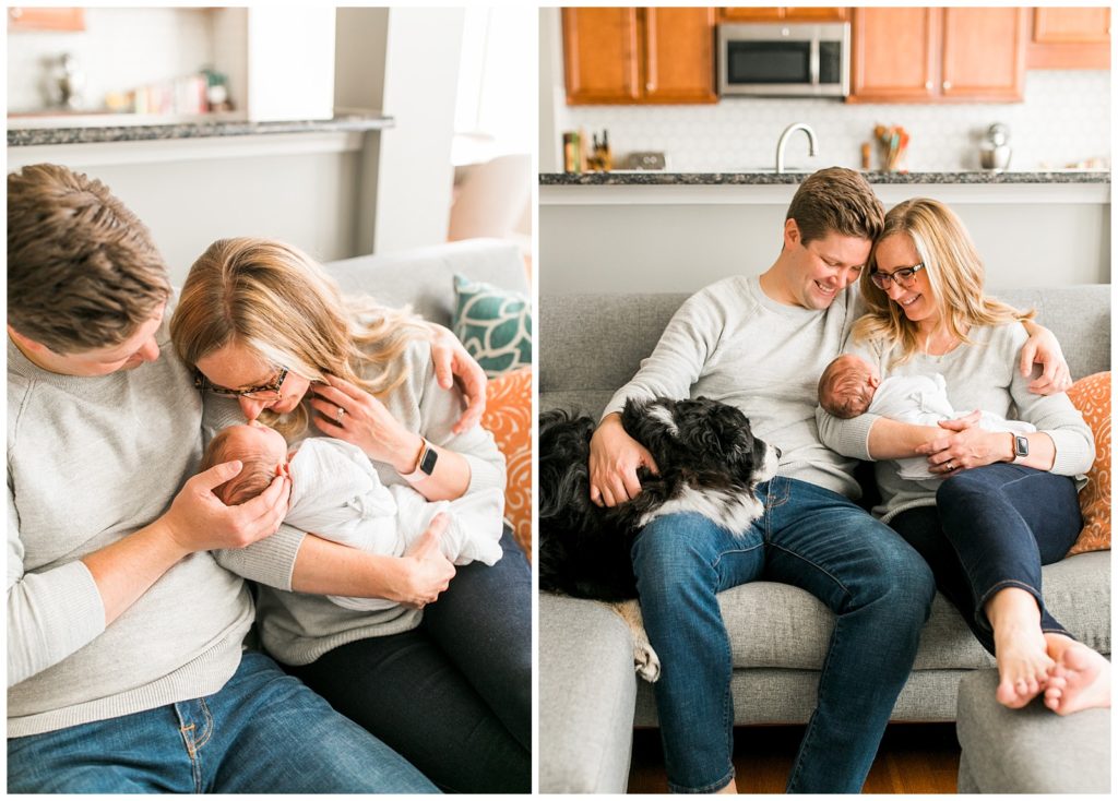 Raleigh Newborn Photographer family with dog