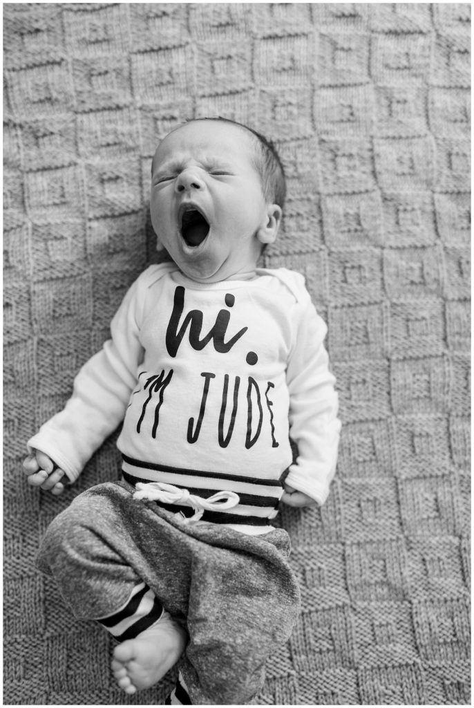 yawning baby raleigh newborn photographer