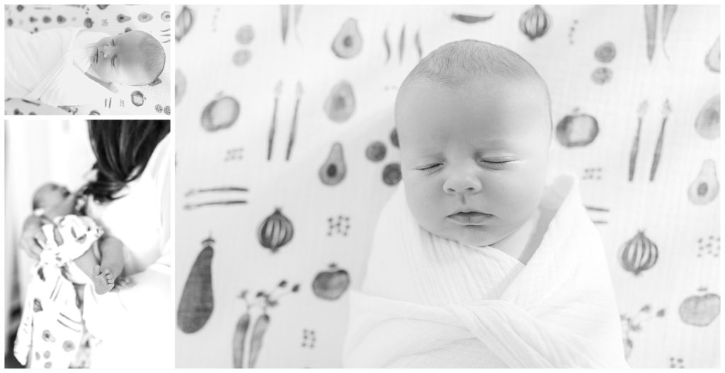black and white sleeping baby newborn photographer nc