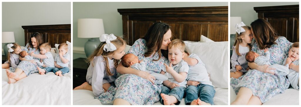 Mother with children newborn lifestyle photography