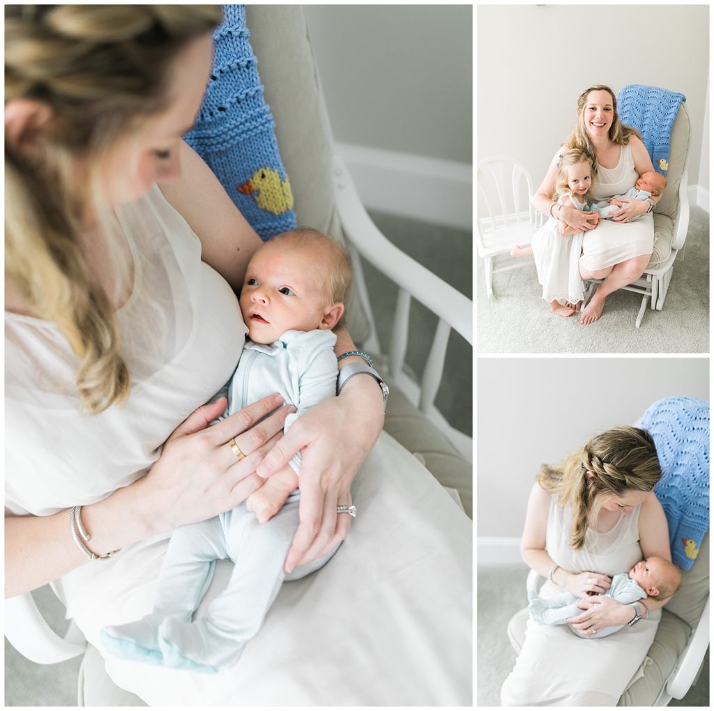 mom and babies newborn session