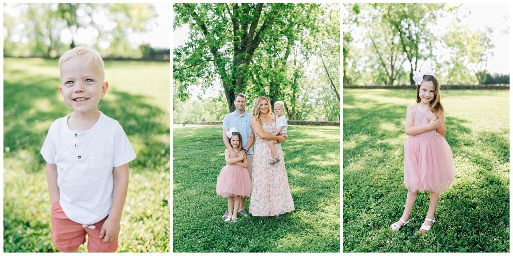 Family Mini Session Spring time pink blue white clothes